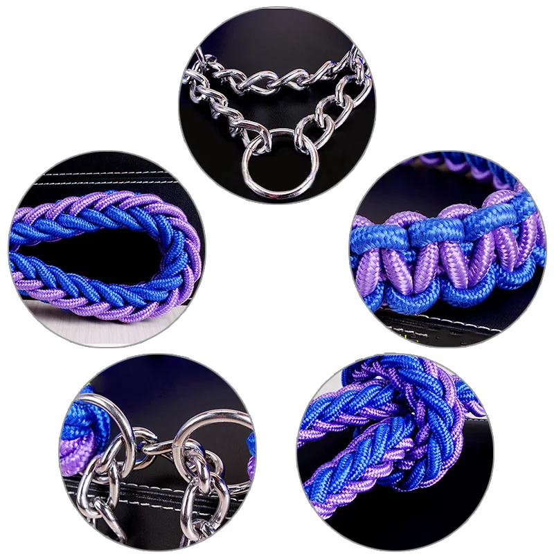 Large Dog Leash Big Dog Chain Leash Supplies Pet Collars Chest Strap Dog Collar Rope Golden Retriever Labrador Durable Leash 30