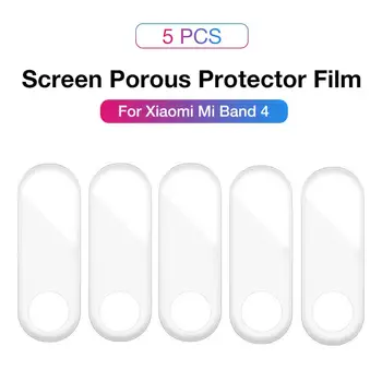 

5Pcs For Xiaomi Mi Band 4 Screen Porous Protector Film Soft TPU Ultra Clear For Xiaomi MiBand 4 Smart Wristband Full Screen Poro