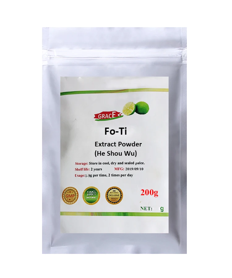 Puro do Extrato do pó de Fo-ti Extrato em pó para Promover o Crescimento do Cabelo Nutrir o Cabelo Polygonum Multiflorum Thunb Shou wu & pó he 4 Glitter p/ corpo