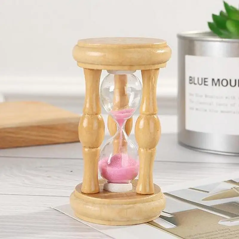 1 Pc Home Decoration Desktop Sand Clock Timers Wooden Frame Round Sandglass Hourglass Timer Clock Home Decor Wedding Favors