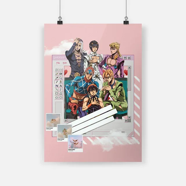 Vento Aureo JoJo's Bizarre Wall Art Modular Anime Canvas Pictures Home Decor Painting Prints Poster Living Room Cuadros No Frame | Дом и