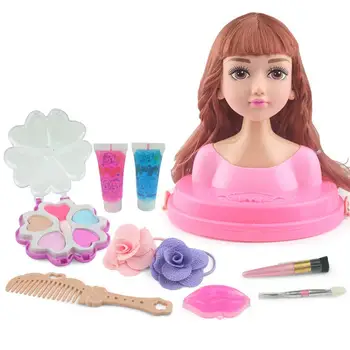 

Kids Make Up Hairstyle Doll Set Girl Dressing Cosmetic Pretend Play Toy Kit