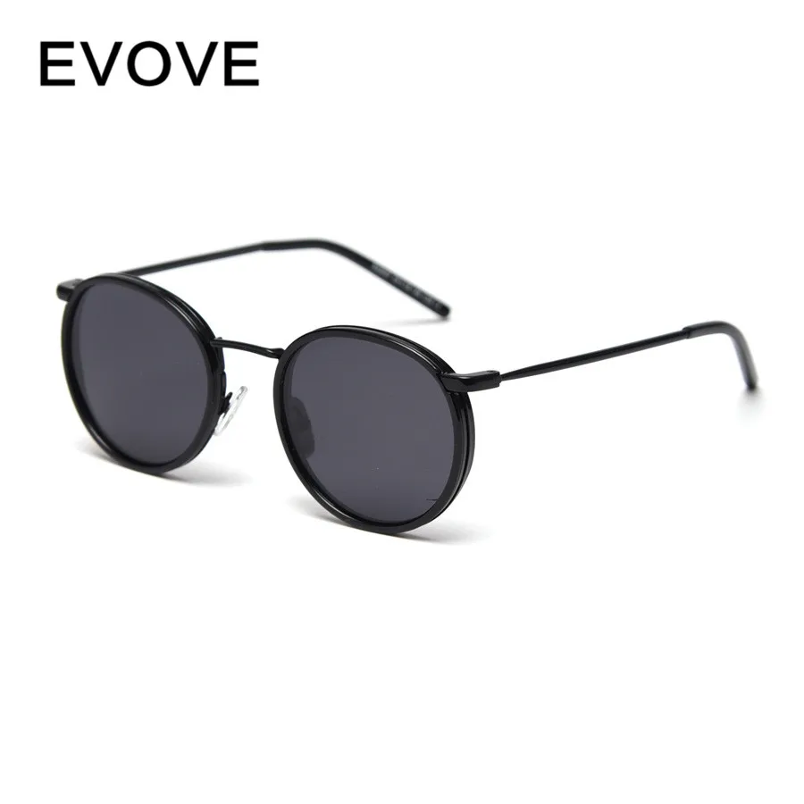 

Evove Round Polarized Sunglasses Men Women Unisex Fashion Sun Glasses for Man Anti Polar Reflection Female Shades Vintage Black