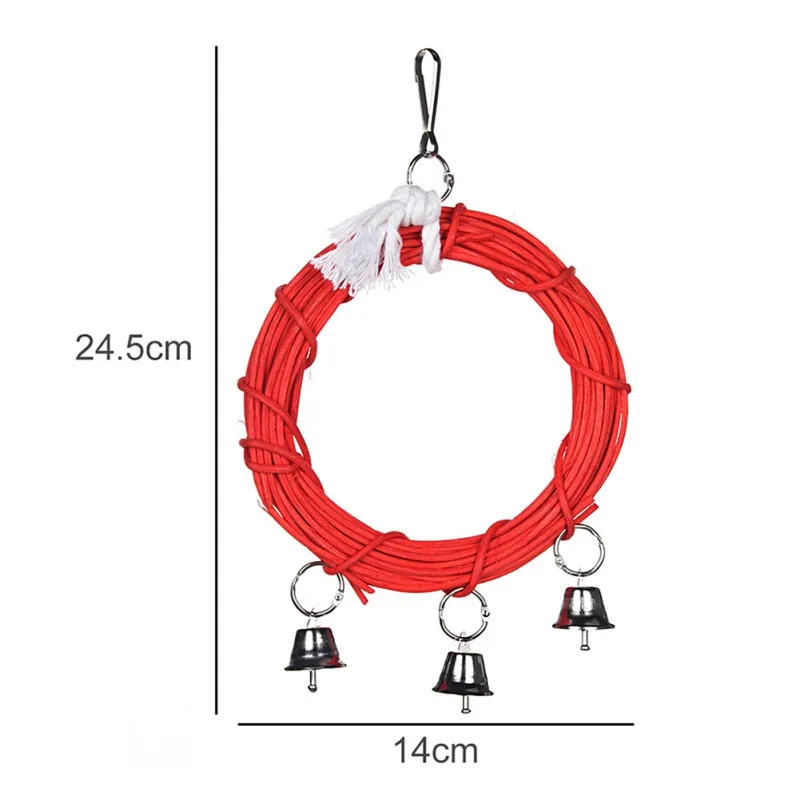 6 Parrot Pet Bird Bites Chew Toy Hanging Cockatiel Parakeet Climb Chewing Cage With Bell Bird Toys 1 - Цвет: 6