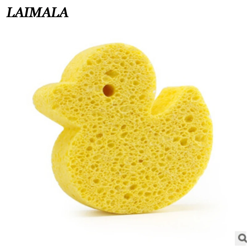 duck Стиль, Детская губка для ванны, для младенцев, для душа, хлопок, скраб, для тела, для ванны, щетки для спа, губка, очищающая, мягкая для ребенка - Цвет: duck