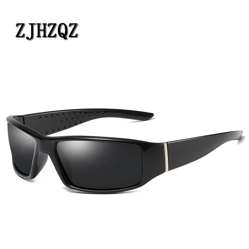 Sand Black W Black ZJHZQZ модные уличные спортивные поляризованные солнцезащитные очки, синие очки, мужские очки для вождения, рыбалки, бега, путешествий, солнцезащитные очки Oculos De Sol - Цвет линз: Sand Black W Black