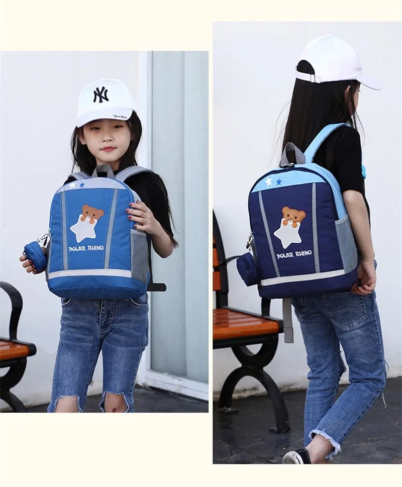 Children Printing Nylon bear/rabbbit Backpacks Kids Kindergarten School Bags Backpacks Baby Boys Girls Nursery Toddler Rucksack