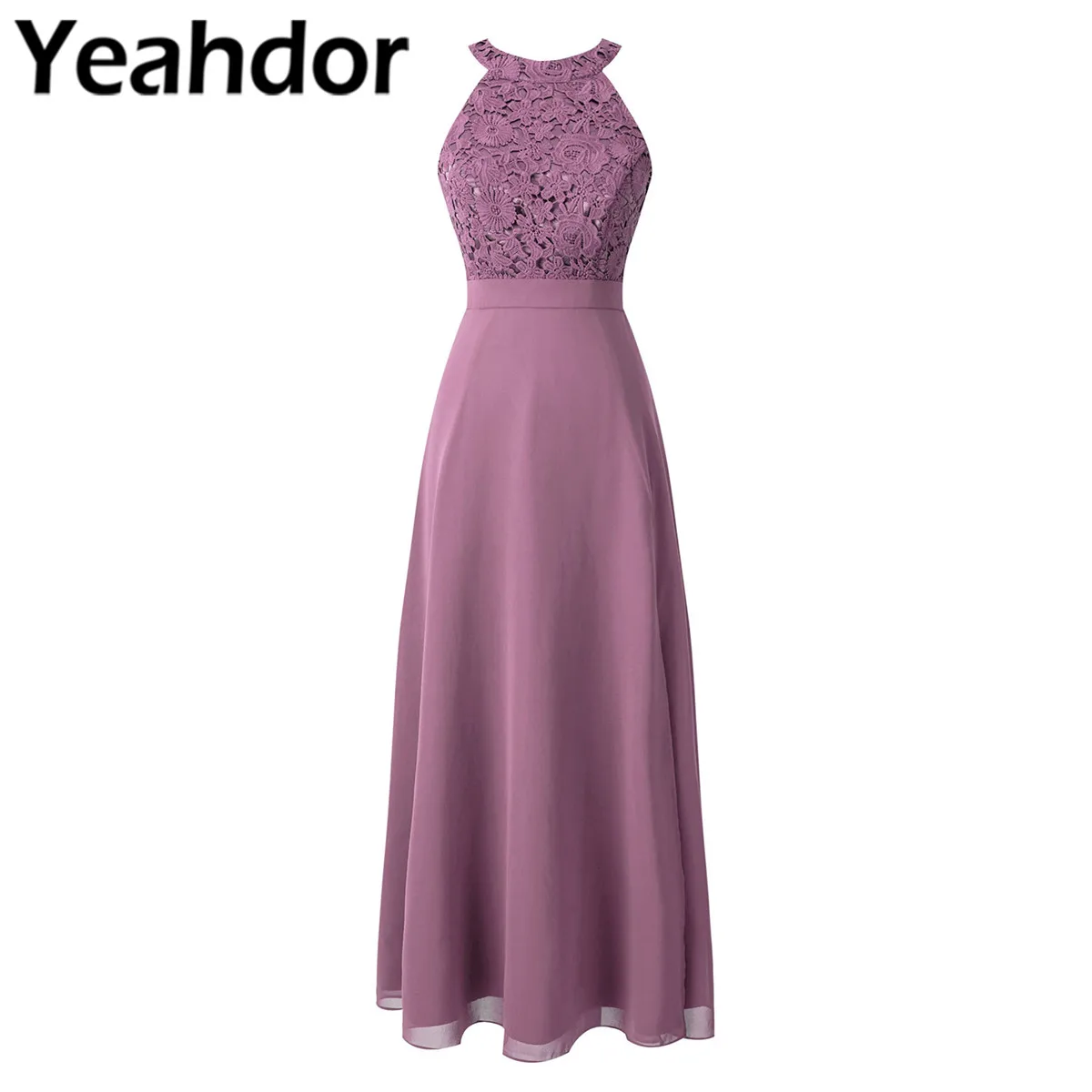 Bridesmaid Dresses Women Lace Evening Gowns Chiffon Halter Neck Sleeveless Long Dress for Wedding Party Ladies Elegant Dress Bridesmaid Dresses Women Lace Evening Gowns Chiffon Halter Neck Sleeveless Long Dress for Wedding Party Ladies Elegant Dress
