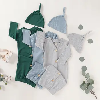 

Newborn Baby Cotton Swaddle Blanket Wrap Sleeping Bag Baby Long Sleeves Button Sleeping Bags 0-6M