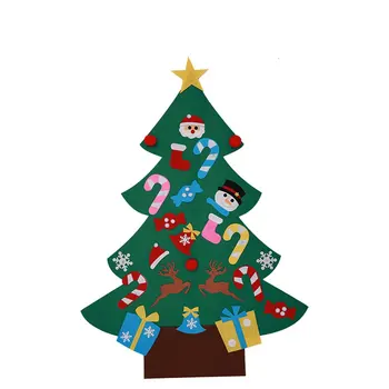 

Hot Sale Kid DIY Felt Christmas Tree with Ornaments Children Christmas Gifts for 2019 New Year Door Wall Hanging Xmas Decoration