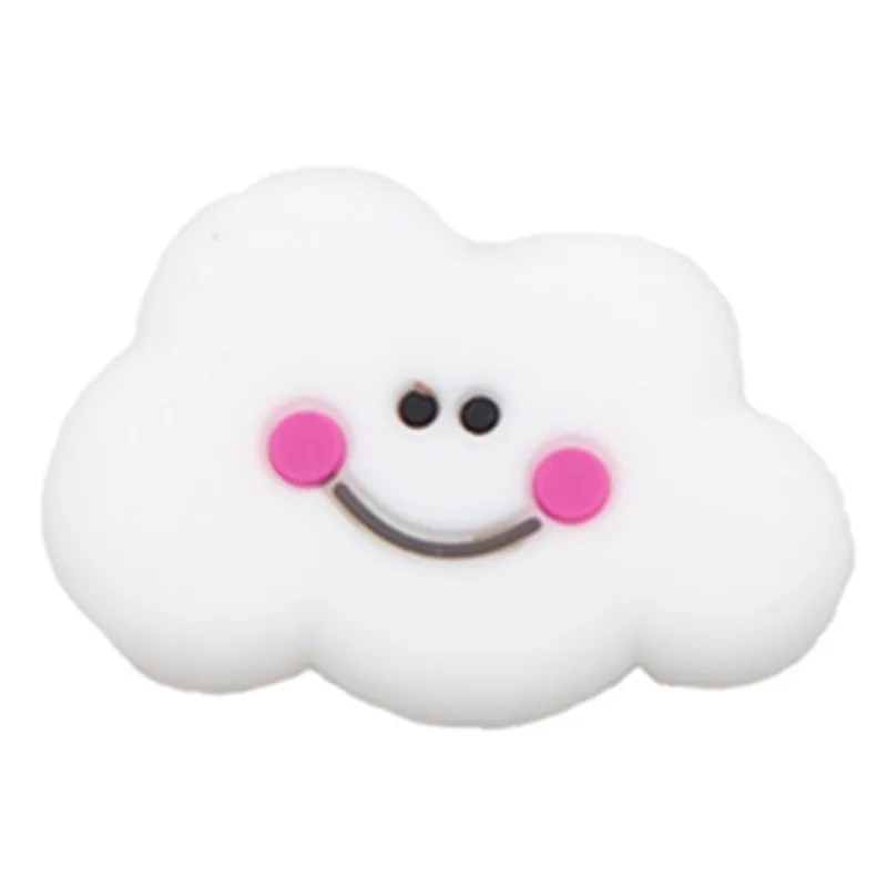 Cloud Chengkai 10 шт Силиконовые Прорезыватели для зубов DIY Единорог звезда Пингвин цветок коала Фламинго Детские Прорезыватели для зубов сенсорные ювелирные изделия Мультяшные бусины - Цвет: Cloud
