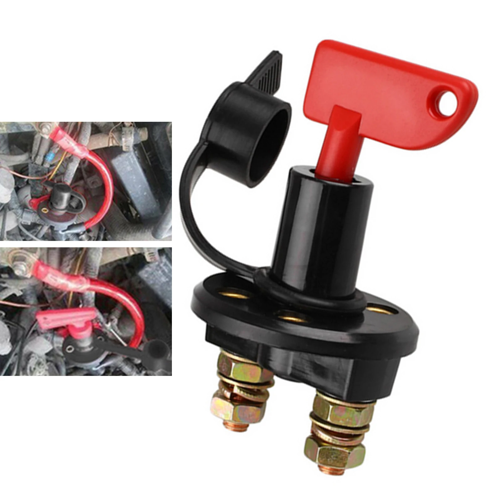 Battery Disconnect Switch with Keys, 12V-24V Battery Kill Switch for Marine Boat