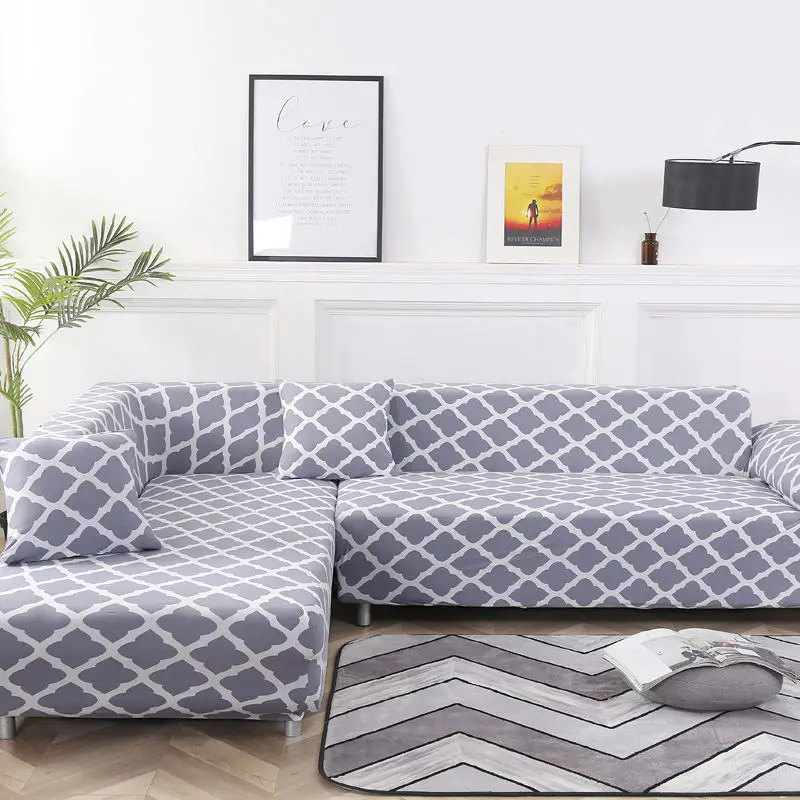 Пожалуйста, закажите комплект диванов(2 шт.), если это l-образный угловой шезлонг, эластичный Диванный чехол, растягивающиеся диванные чехлы для гостиной - Цвет: Color 9