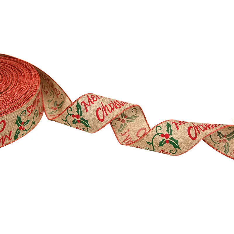 200cm Burlap Christmas Gift Box Decorations Ribbons Party Supply Xmas Bow Ribbon High-Grade Christmas Tree Decorations for Home