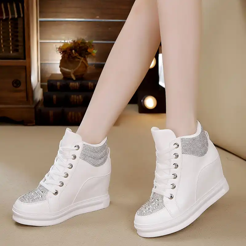 black high heel trainers