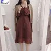 Autumn Basic Dresses Women Fashion Long Sleeve Slim Waist Floral Printed Vintage Dress Korea Style Clothes Cute Design 9202 ► Photo 3/6