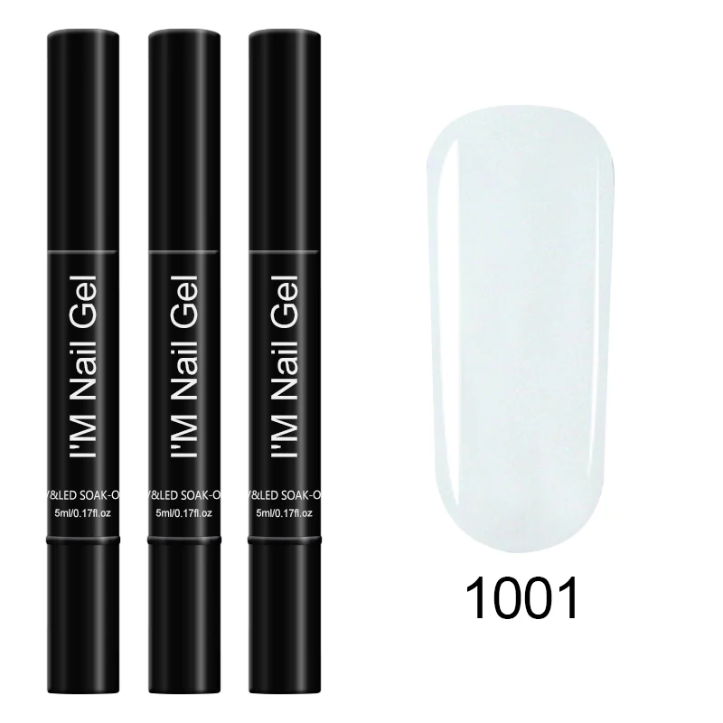 УФ Гель-лак для ногтей, гель-карандаш, ручка праймер для ногтей, блеск, клей-краска для ногтей, удобный доттер для гель-лака - Цвет: 1001