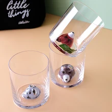 Горячая мультфильм прозрачная стеклянная чашка креативный сок молочный завтрак питьевая стеклянная посуда Круглый Кубок экологически чистый 1 шт