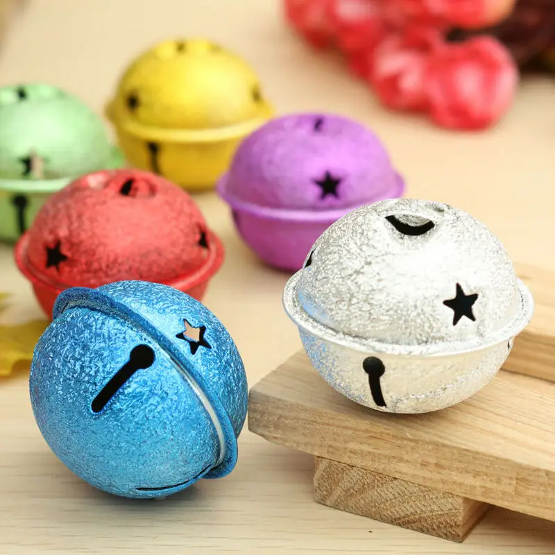 

10pcs/set Shiny Matte Jingle Bells Christmas Pendant Decor Charm Wind Chime Christmas Xmas Tree Hanging Craft Decoration 30mm