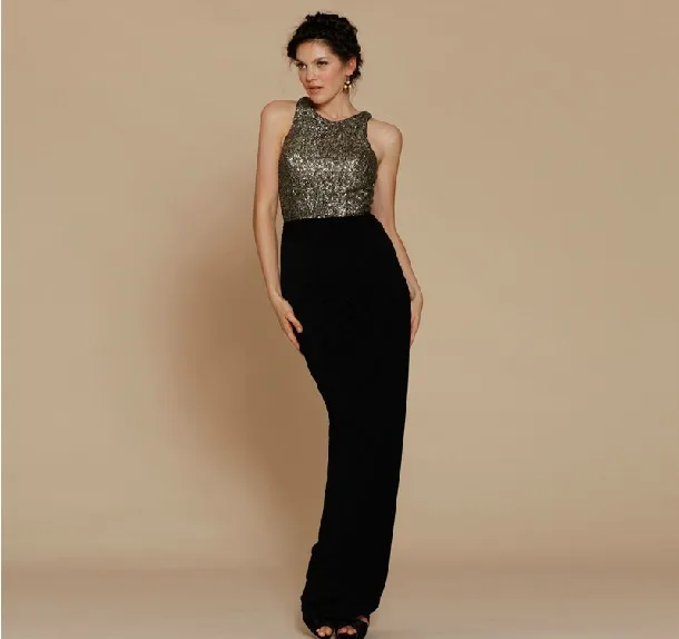 Халат de soiree новые модные пикантные vestido de festa блестками вечерние Формальное вечернее длинное платье для девочек платья для матери невесты - Цвет: Черный