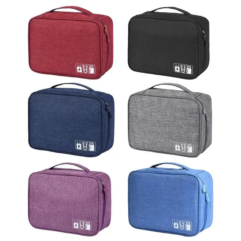 

ALLOET Portable Travel Carrying Bag Waterproof Digital USB Charger Cable Gadget Organizer Cosmetic Zipper Storage Bag Pouch Case