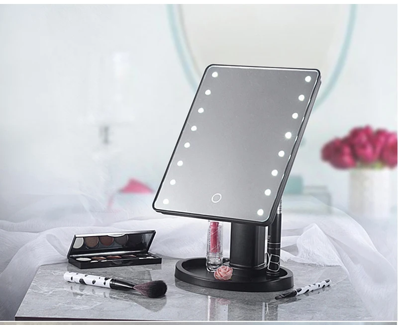 Светодиодный светильник для макияжа, 16/22 светодиодный светильник, косметическое зеркало с сенсорным экраном, настольное зеркало для макияжа, светодиодный светильник, портативное косметическое зеркало зеркало для маки