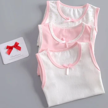 

2020 New baby girls sleeveless tanks vests kids cotton lace flowers clothes baby girls children's clothing tops camisole