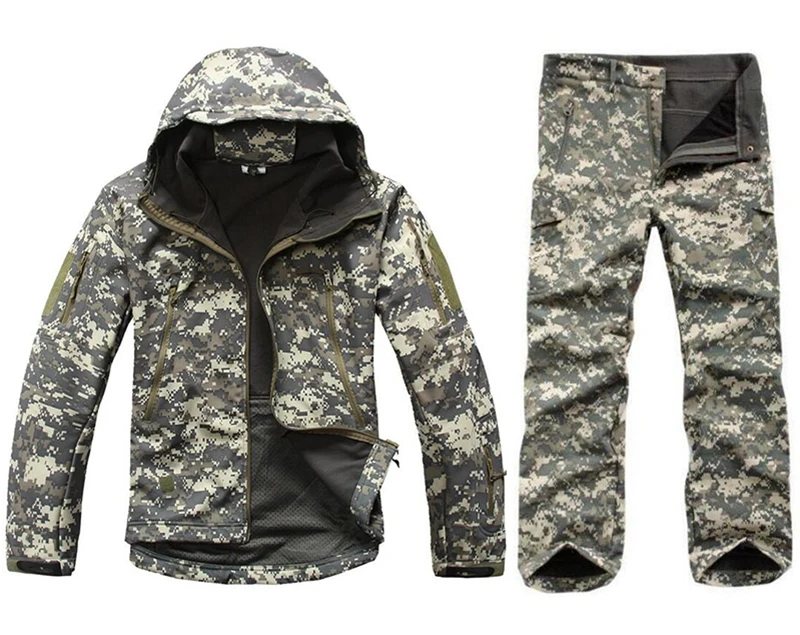 Tactical Camouflage Suits Men Women Waterproof Shark Skin Soft Shell Jacket Pants Outdoor Trekking Hiking Camping Hunting Sets