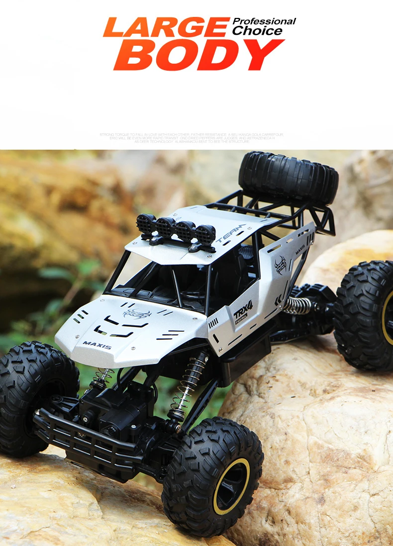 Carro de Controle Fora de Estrada Brinquedos para Meninos Carro 4wd Escalada 4x4 Motores Duplos Unidade Bigfoot Remoto Modelo Veículo Crianças Presente 1 - 12 rc 2 4x4 motores duplos unidade bigfoot carro de
