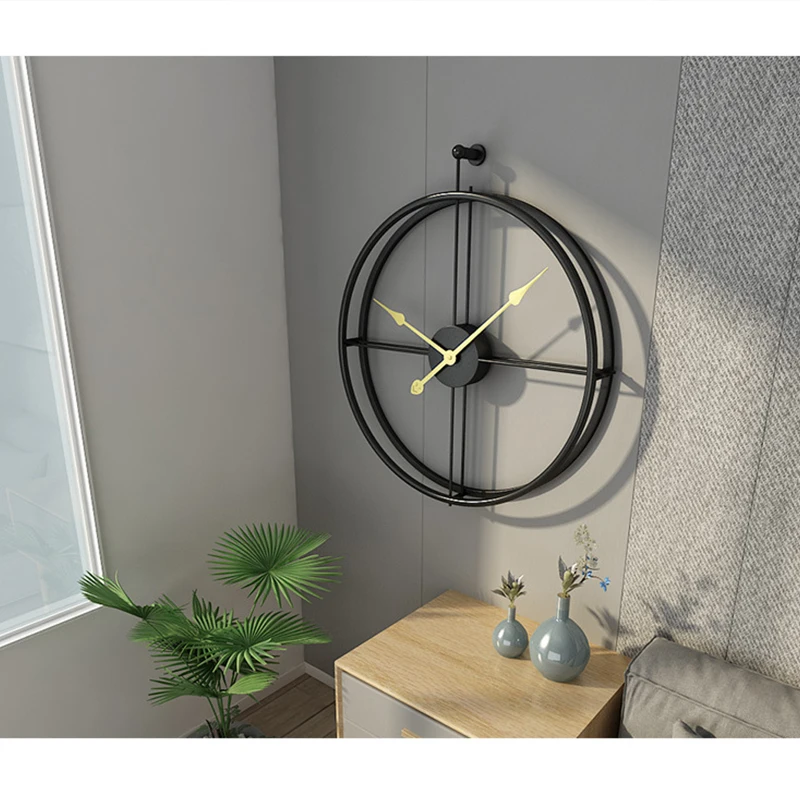 Home Decoration Office wall Clocks Wrought Lron Wall Mounted Large Mute Clock European Modern Design Clock 20 Inches