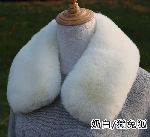 31 Qearlstar Women Scarf New Faux Fur Collar 55cm Women Children Jackets Coat Hood Fur Decor Shawl Soft Warm Luxury Scarves ZKG15 - Цвет: 31