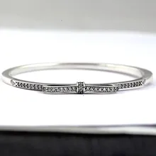 Сверкающий бант с кубическим цирконием браслет подходит для женщин шарик шарм 925 пробы серебряный браслет Diy Европа ювелирные изделия