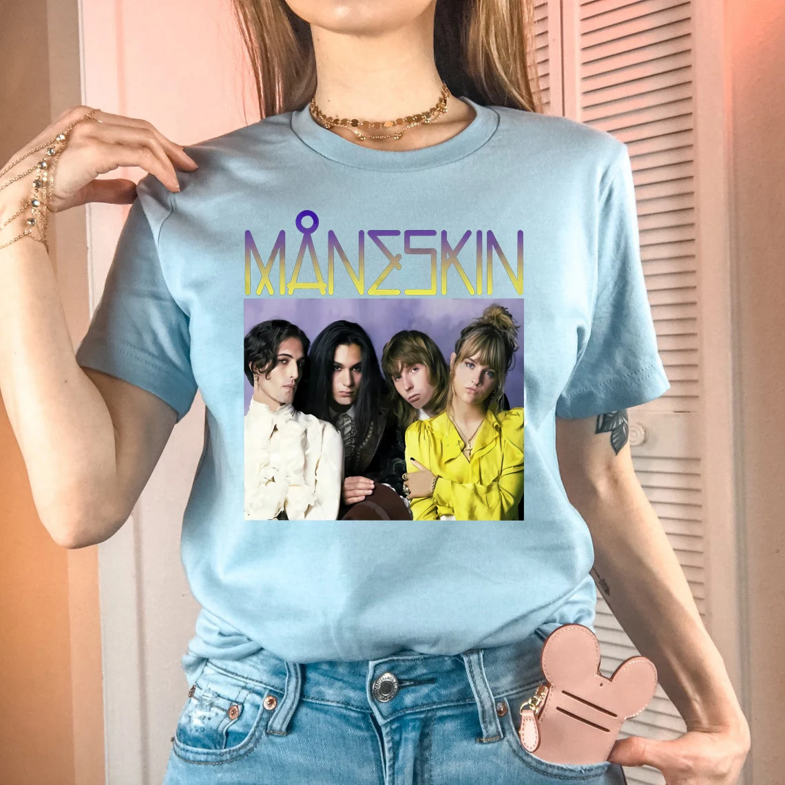 Nuovo arrivo Maneskin Shirt Damiano David Maneskin T Shirt Maneskin zitta E  Buoni Unisex T Shirt Rock Band Maneskin Shirt|T-Shirts| - AliExpress
