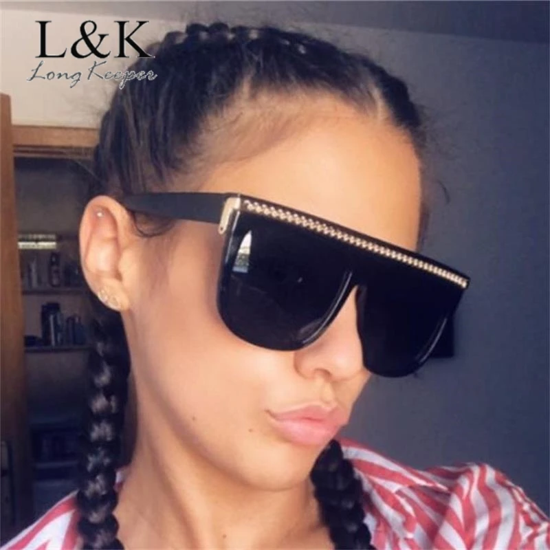 Longkeader, унисекс, квадратные солнцезащитные очки, Роскошные, для женщин, фирменный дизайн, панк, солнцезащитные очки, Ретро стиль, большая оправа, плоский верх, UV400, Oculos De Sol