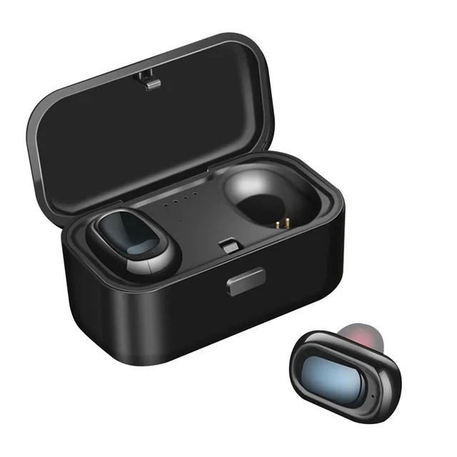 Black TWS Bluetooth беспроводные наушники 3D стерео звук водонепроницаемые наушники Встроенный микрофон с зарядным устройством гарнитура для смартфона - Цвет: Black
