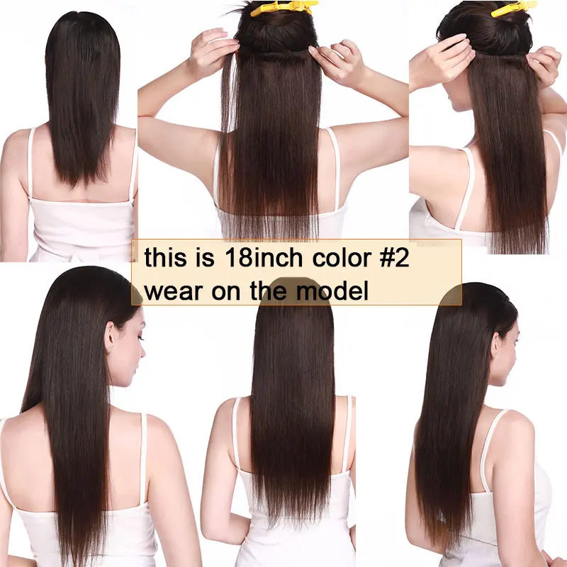 SEGO 8"-24" 70G-120G Clip in Human Hair Extensions Straight 8pc Set Machine Remy Clip In Brazilian Natural Hair Blonde