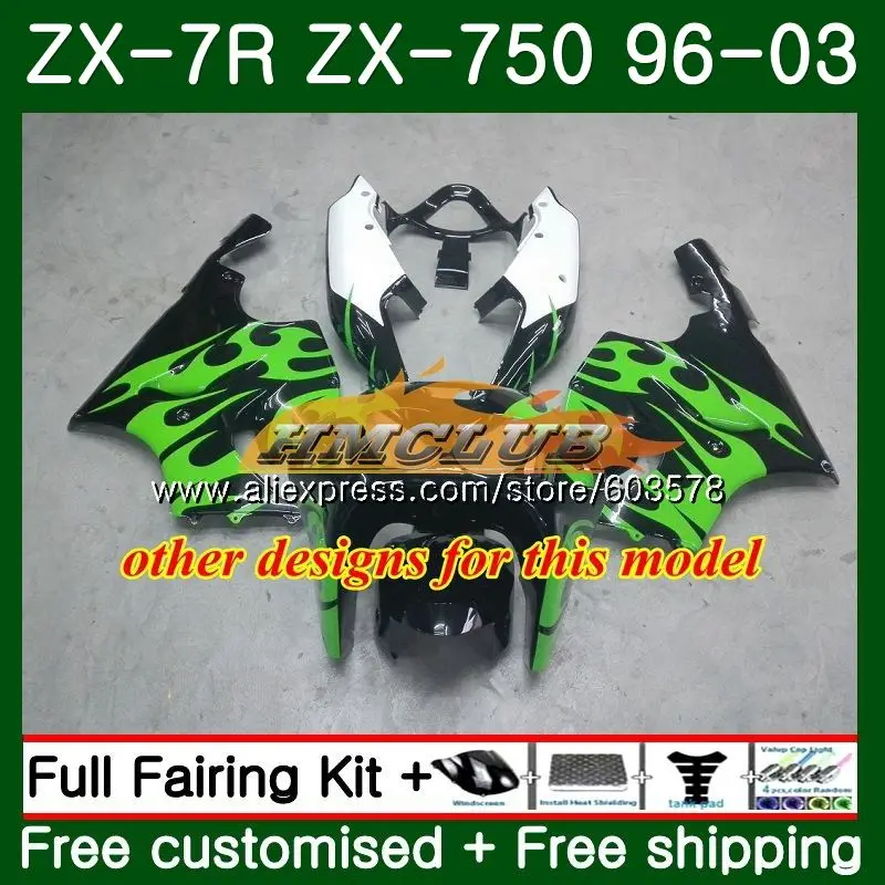 Средства ухода за кожей для KAWASAKI NINJA ZX750 ZX 7R 1996 1997 1998 1999 2003 26CL. 53 ZX 7 R ZX 750 ZX-7R ZX7R 96 97 98 99 обтекатель глянцевый зеленый