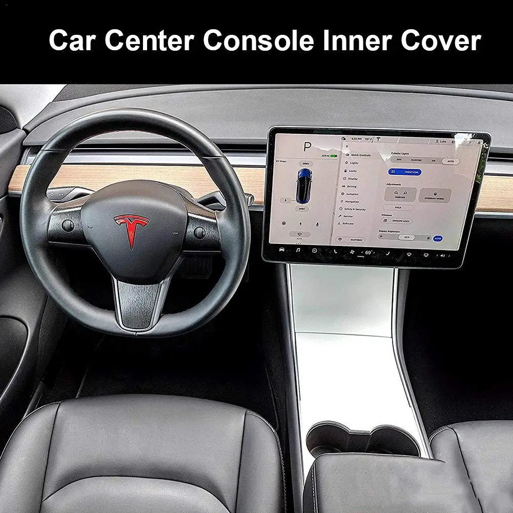 3 шт./компл. белая Автомобильная центральная консоль Внутренняя крышка наклейки для Tesla модель 3 Новая защитная консоль авто аксессуары определенной формы