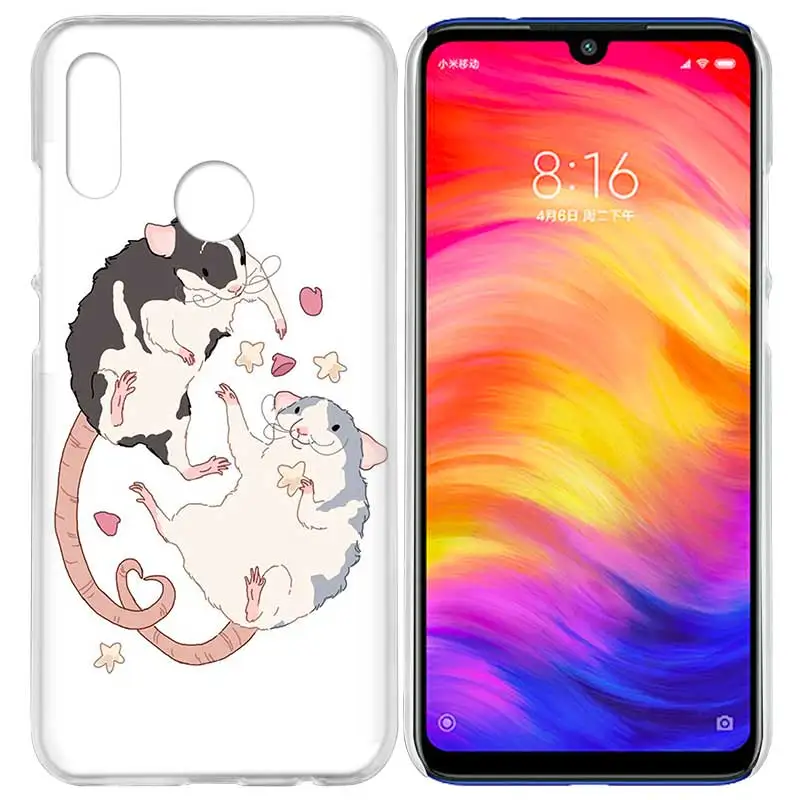 Чехол для Xiaomi Redmi Note 7 7A фотоаппаратов моментальной печати 7S 6 6A 5 Y3 K20 mi 8 до 9 лет CC9 CC9E A1 A2 A3 играть F1 Lite Pro Plus с изображением милых животных крыса