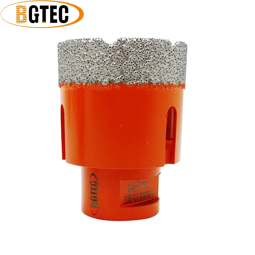 Bgtec 1pc 45mm Vacuum Brazed Dry Drilling Drill Core Bit 5/811thread