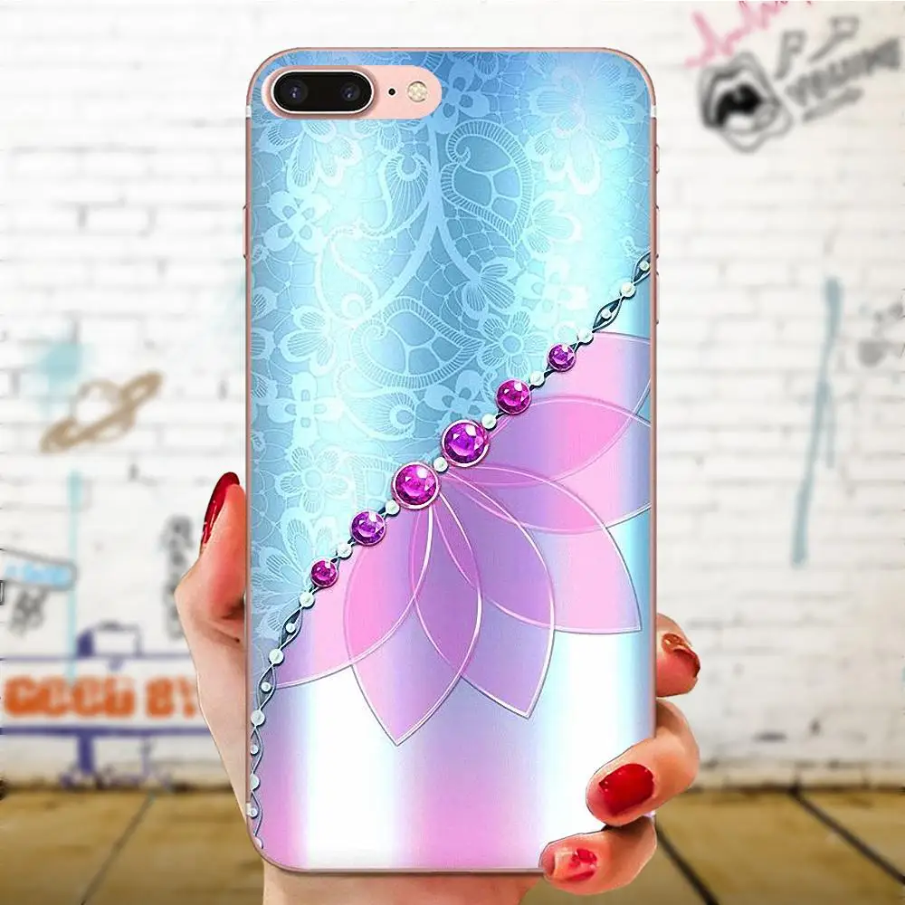 Мягкий цветочный узор из ТПУ со стразами для Huawei Honor Mate Nova Note 20 20s 30 5 5I 5T 6 7I 7C 8A 8X 9X 10