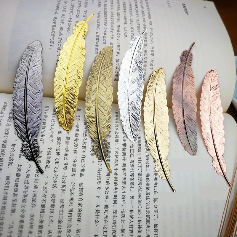 

1pc Creative Retro Feather Metal Bookmark Beautiful Cool Book Page Mark Children Student Gift Stationery School Office Supplies