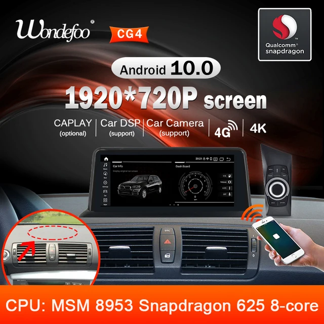 $281.93 Snapdragon 1920*720P Android 10 CAR Radio for BMW 1 Series 120i E87 E81 E82 E88 car audio stereo receiver navigation no 2din DVD