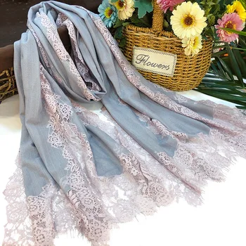 Elegant wool mixed lace scarf