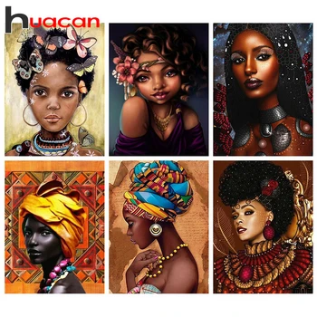 

Huacan Diamond Painting 5d Protrait Full Square Diamond Mosaic Cross Stitch Indian Woman Handicraft Home Decoration Accessories
