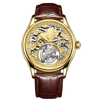 

Luxurious Lucky Memorial Automatic Tourbillon Manual Mechanical Watches 3d Stereo Engraved Sapphire Mirror Men's Watch 7015