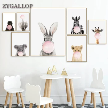 

Giraffe Zebra Animal Posters and Prints Nursery Wall Art Print Canvas Painting Nordic Decorative Pictures Children Bedroom Decor