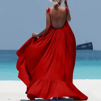 

Boho Maxi Dress Women Spaghetti Strap Backless Long Dress 2019 Sexy Summer Party Bohemian Beach Dresses Vestidos Robe Femme