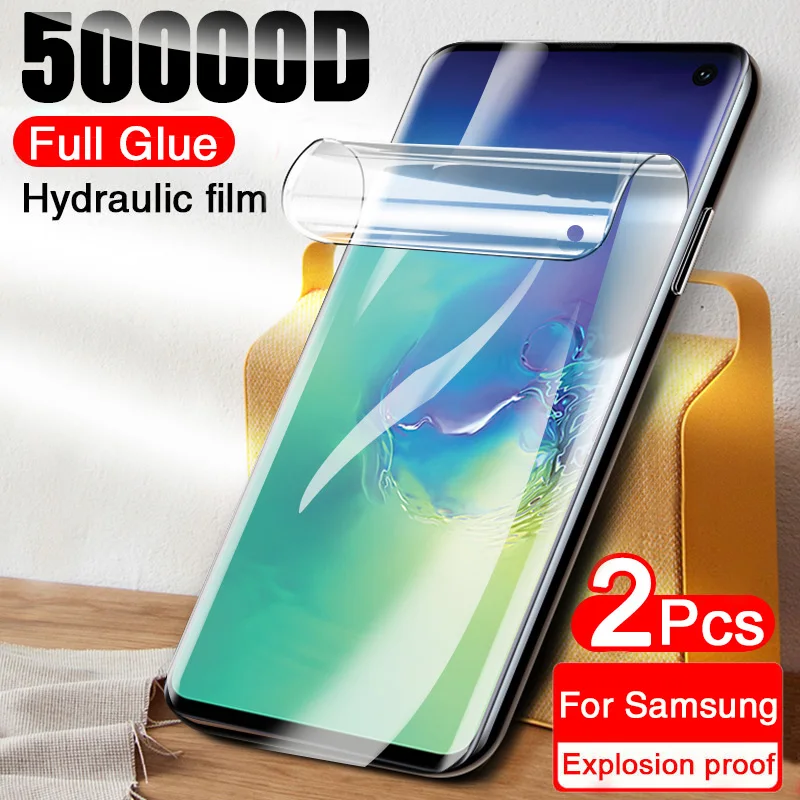 2Pcs hidrogel de película Protector de pantalla para Samsung Galaxy S10 S20 S21 S9 S8 más S10E A50 A51 A71 A70 A10 M51 A30S Protector de pantalla