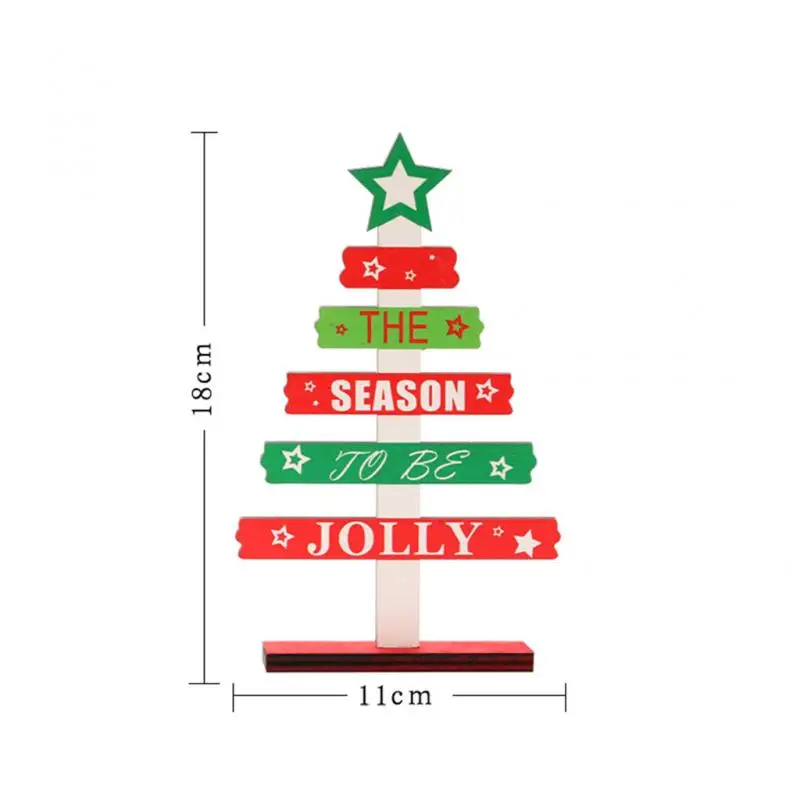 Christmas Decoration For Home Christmas Tree Ornaments Colorful Wooden Cutout Creative Table Decoration New Year Gift Party